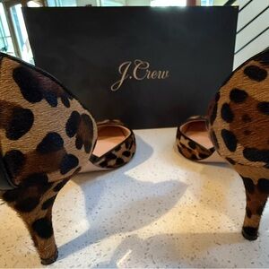 J. Crew Leopard Fur Print Heels